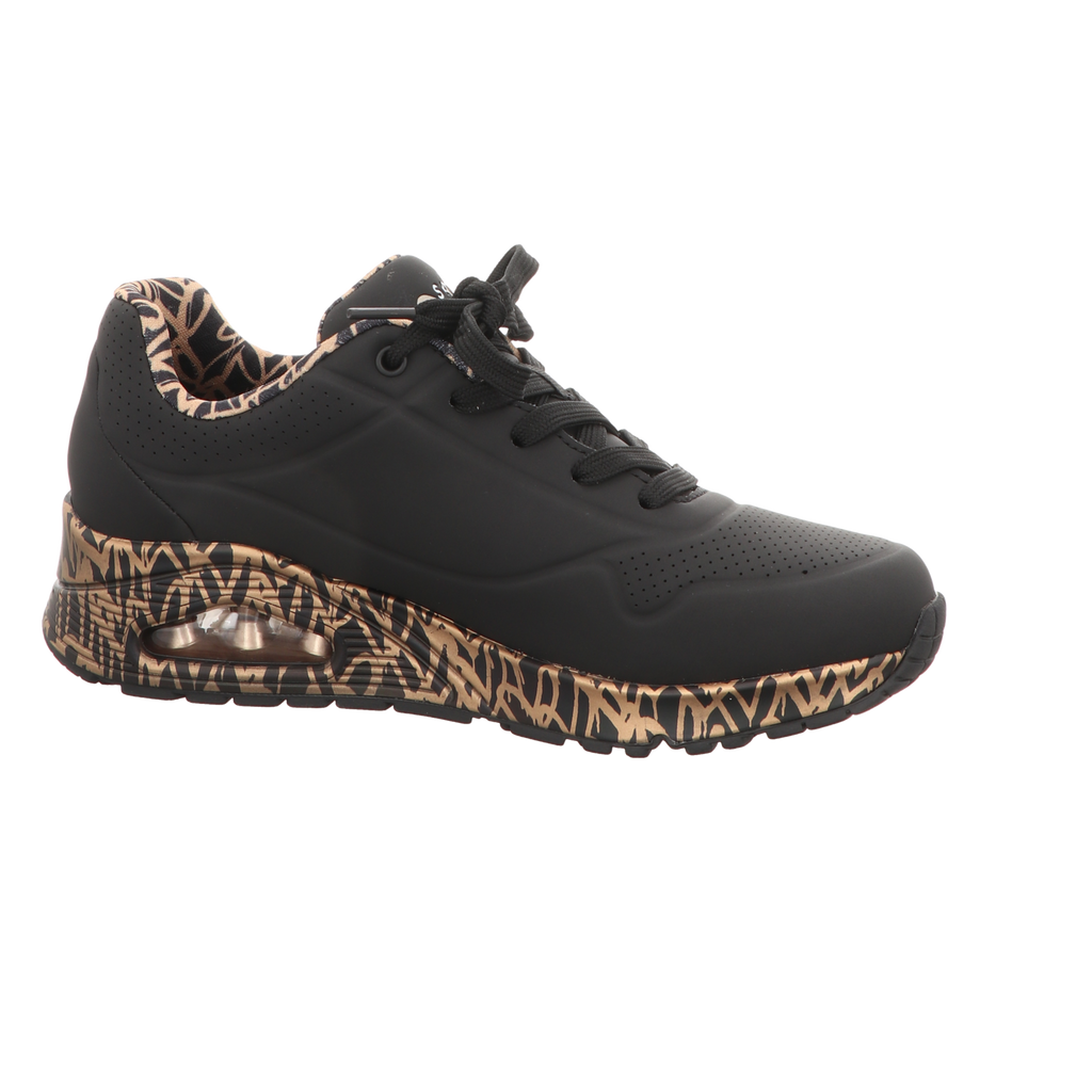 Skechers Damen Schnürschuh Uno-Goldcrown in schwarz