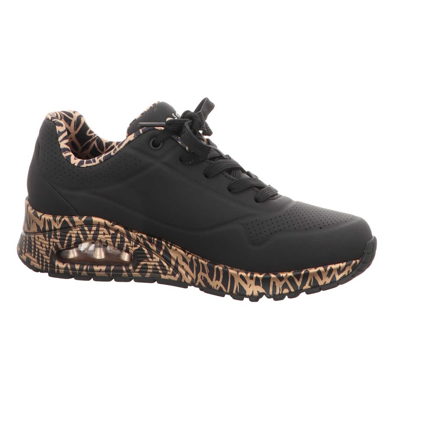 Skechers Damen Schnürschuh Uno-Goldcrown in schwarz