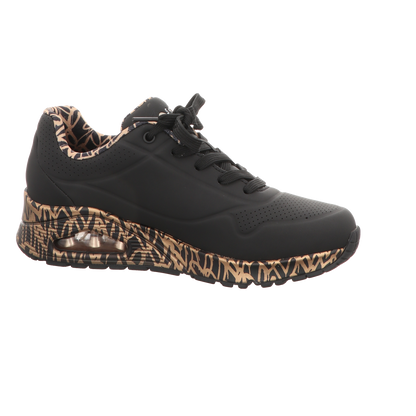 Skechers Damen Schnürschuh Uno-Goldcrown in schwarz