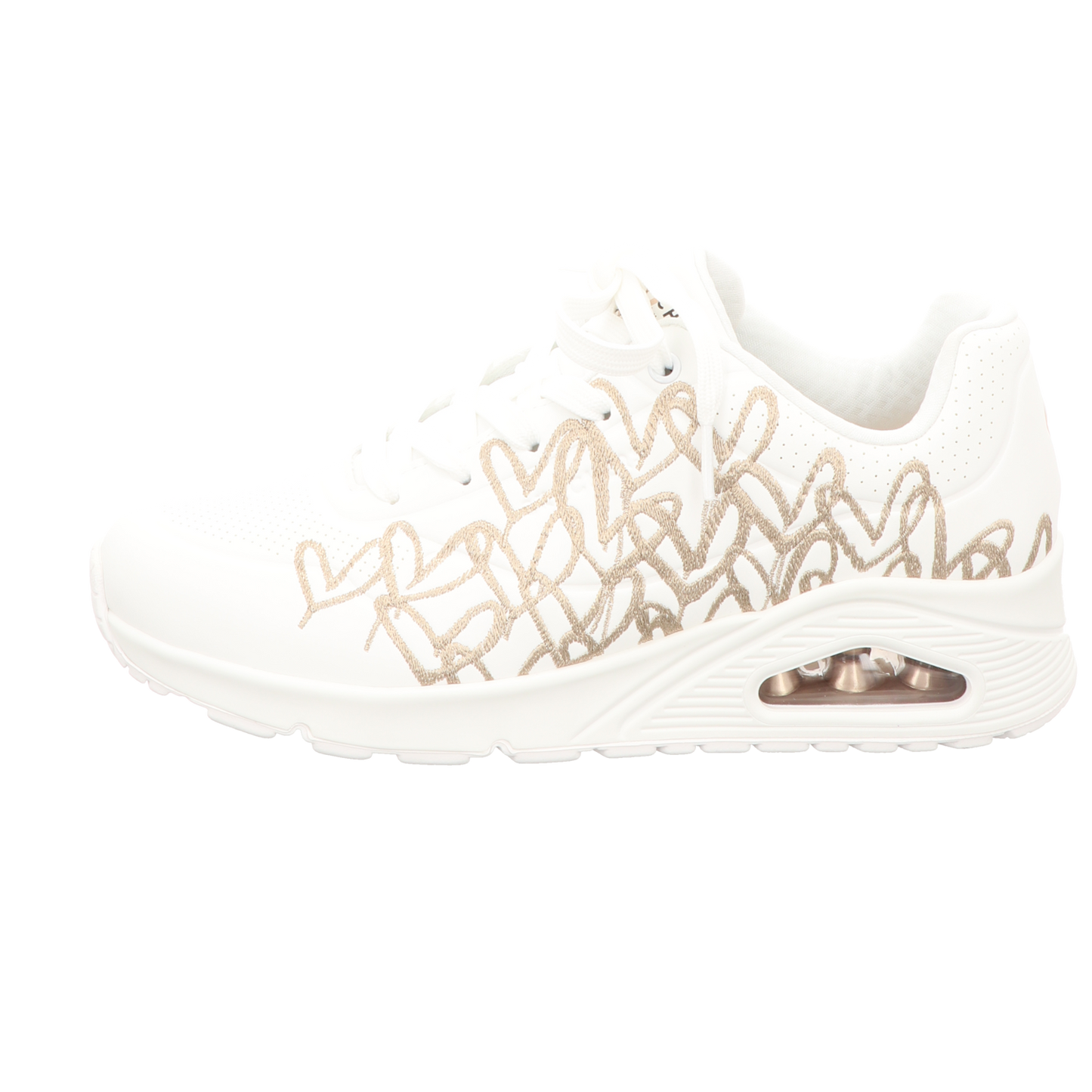 Skechers Damen Schnürschuh Uno-Goldcrown in weiss