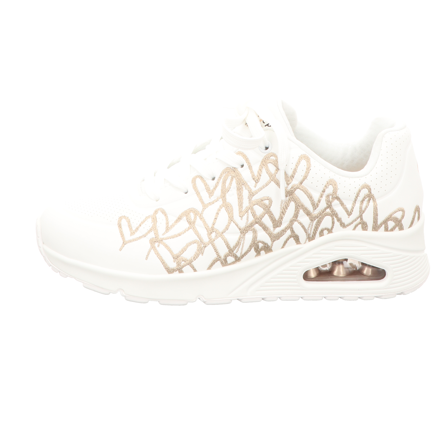 Skechers Damen Schnürschuh Uno-Goldcrown in weiss