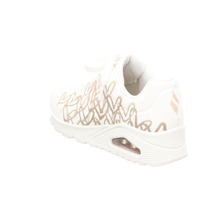 Skechers Damen Schnürschuh Uno-Goldcrown in weiss