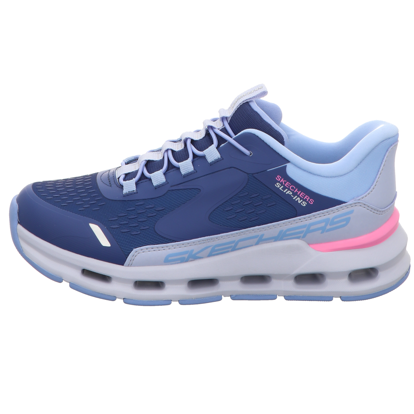 Skechers Herren Slipper Slip-Ins Bungee- Glide Step in blau