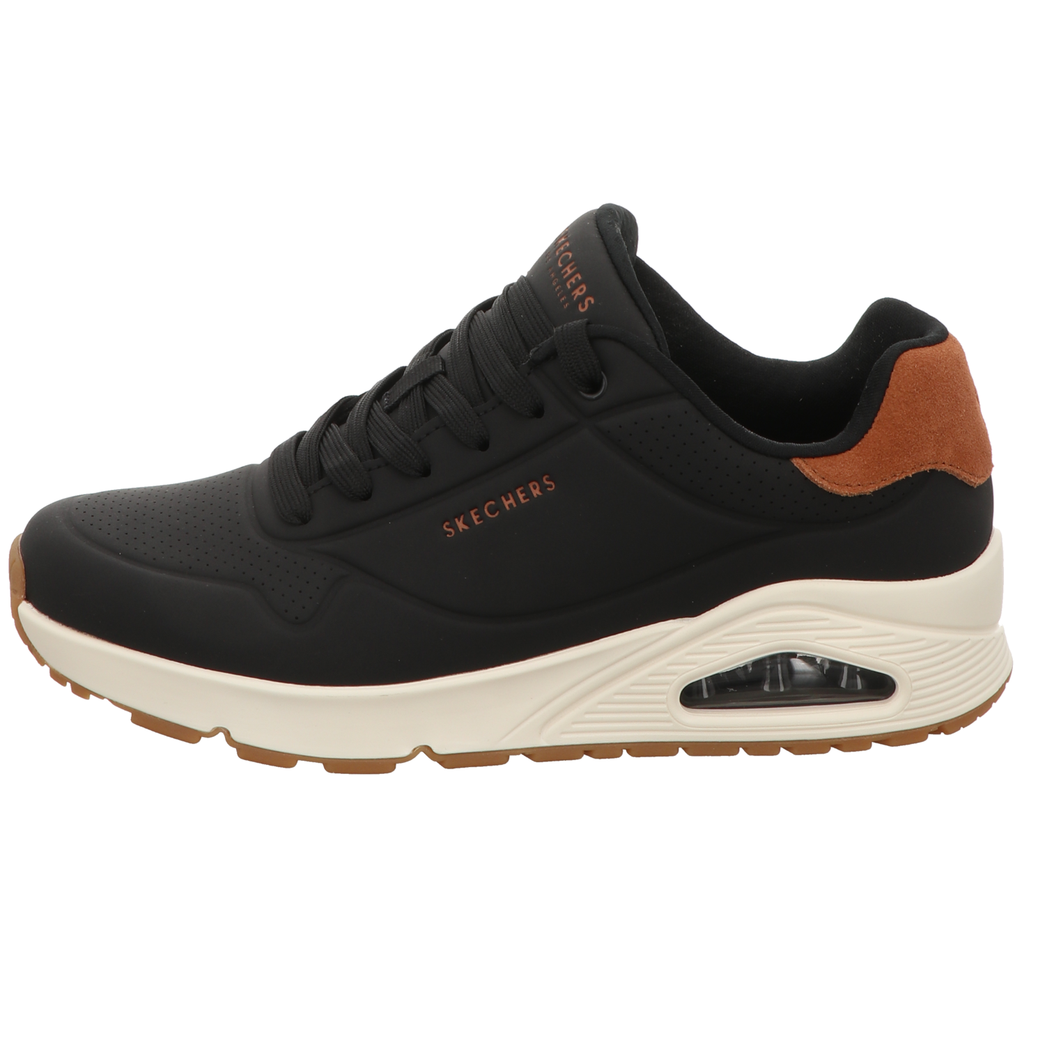 Skechers Herren Schnürschuh Uno-Suited On Air in schwarz