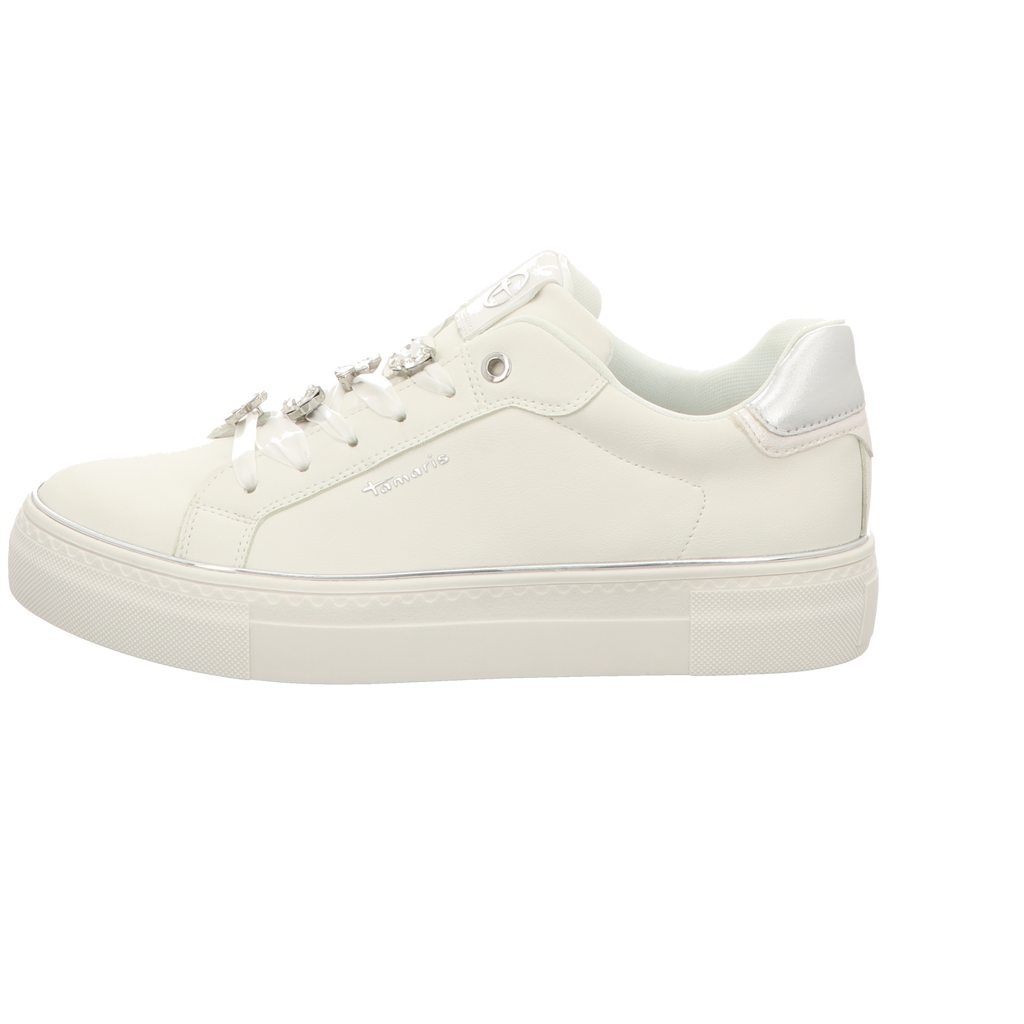 Tamaris Damen Schnürschuh M2375144 in white/silver