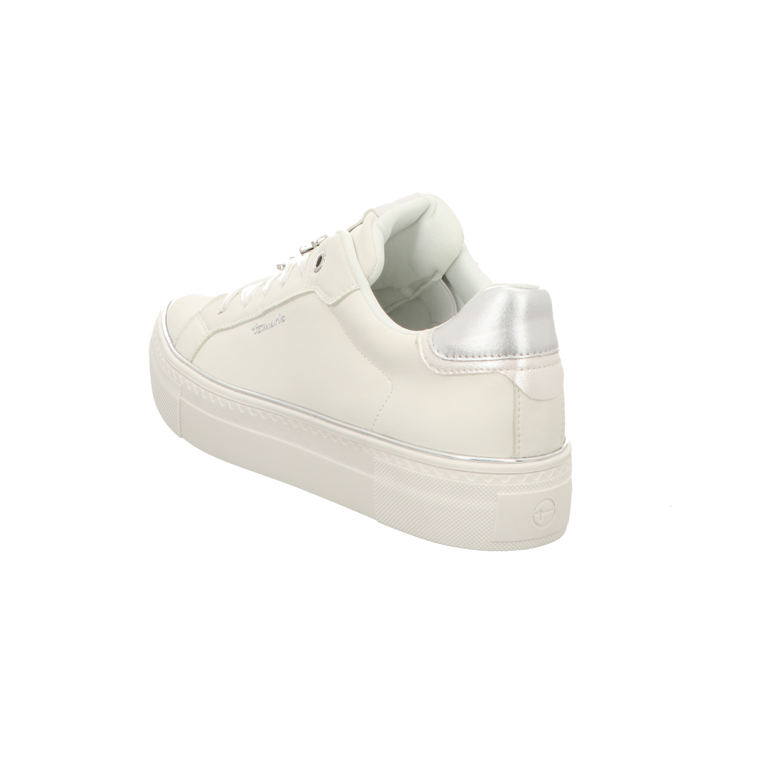 Tamaris Damen Schnürschuh M2375144 in white/silver