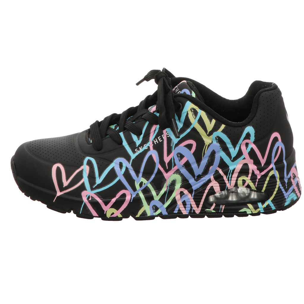 Skechers Damen Schnürschuh Uno Spread in schwarz