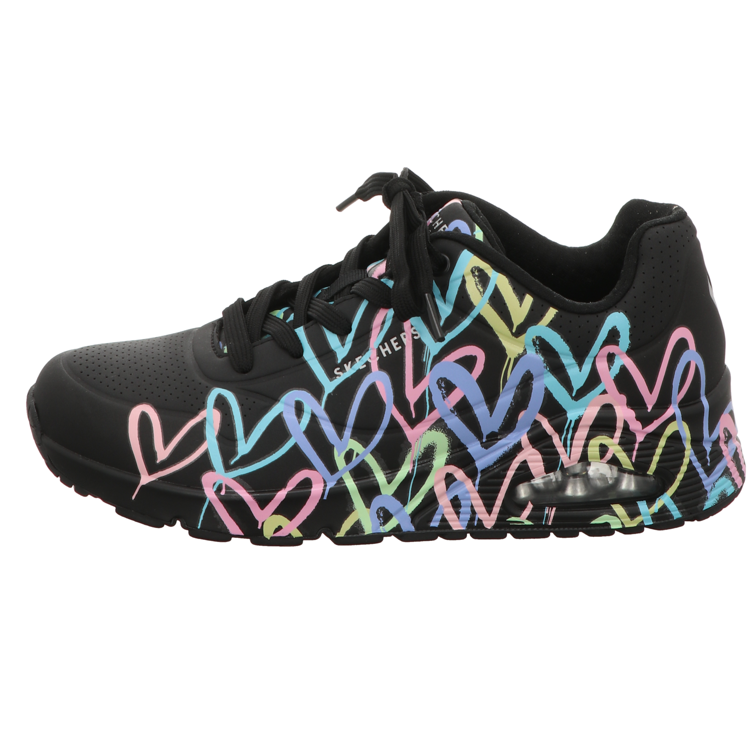 Skechers Damen Schnürschuh Uno Spread in schwarz