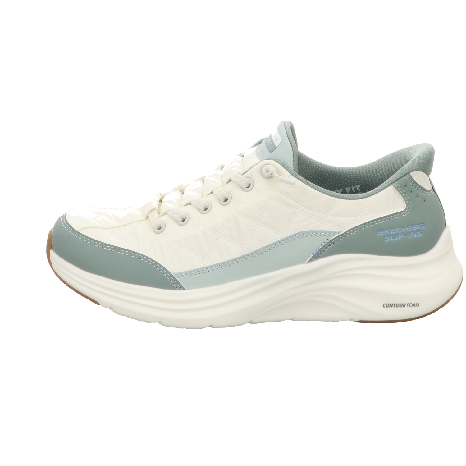 Skechers Damen Slipper Slip Ins Contour Foam Cozy in gruen
