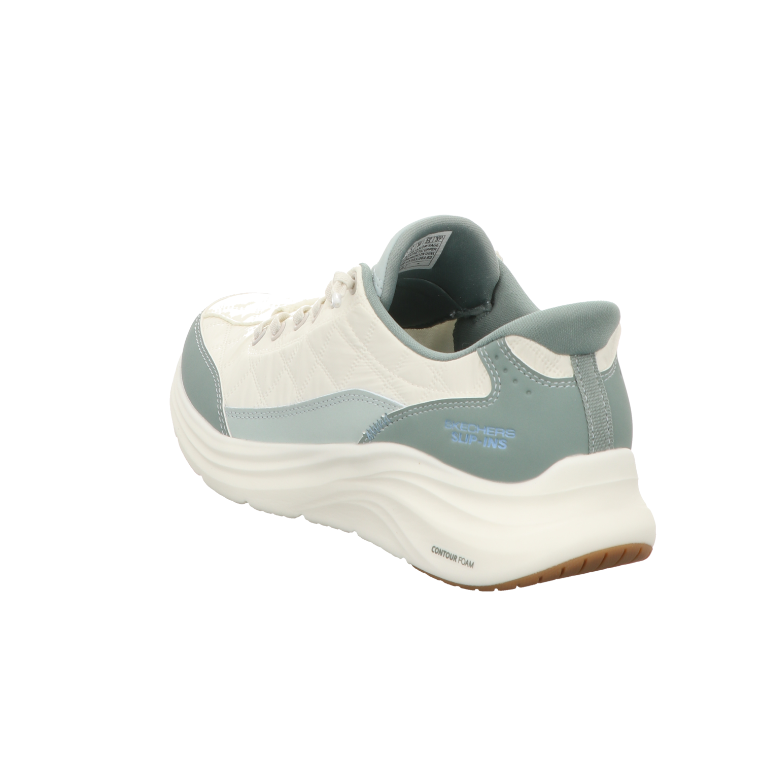 Skechers Damen Slipper Slip Ins Contour Foam Cozy in gruen