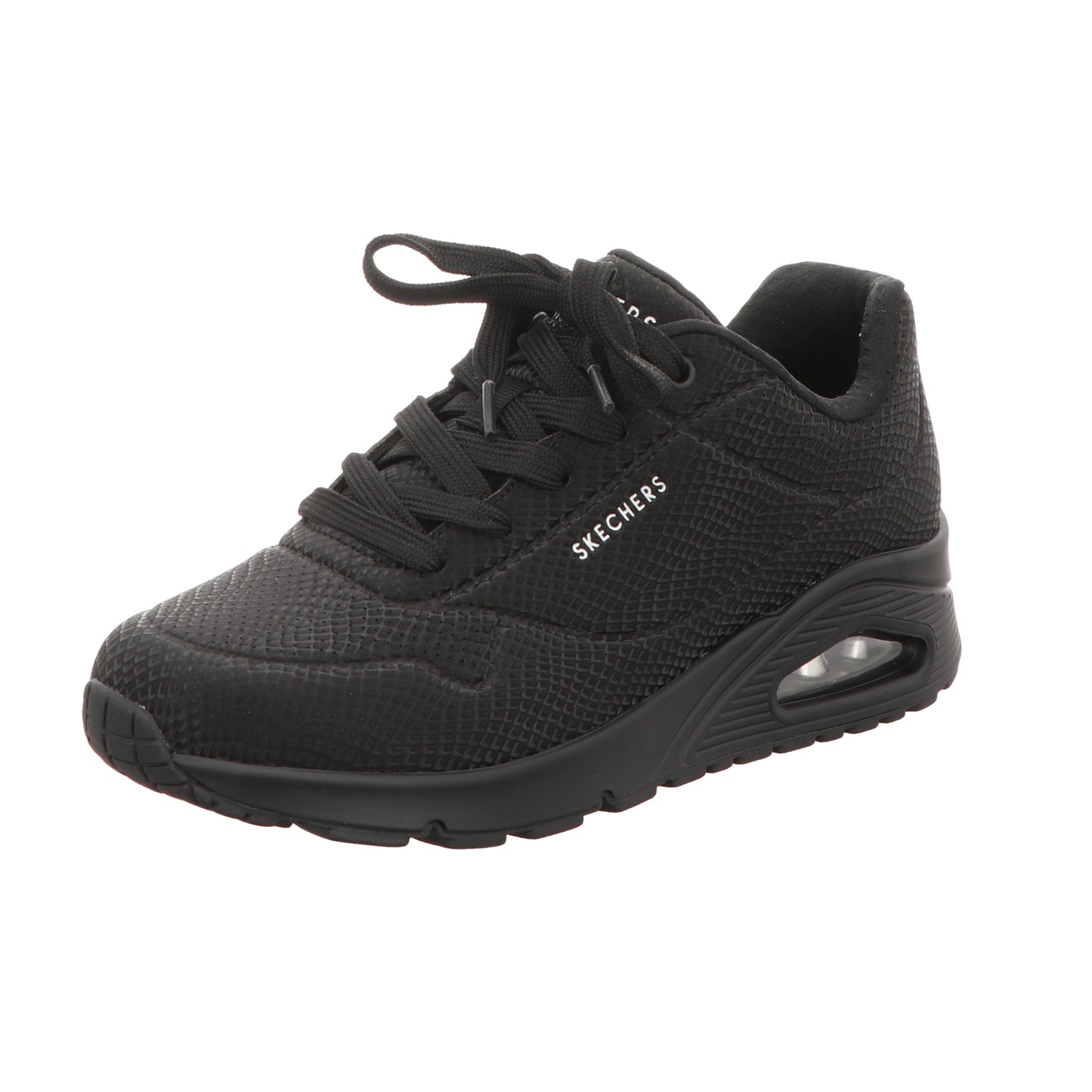Skechers Damen Schnürschuh Uno-Shiny Scale in schwarz