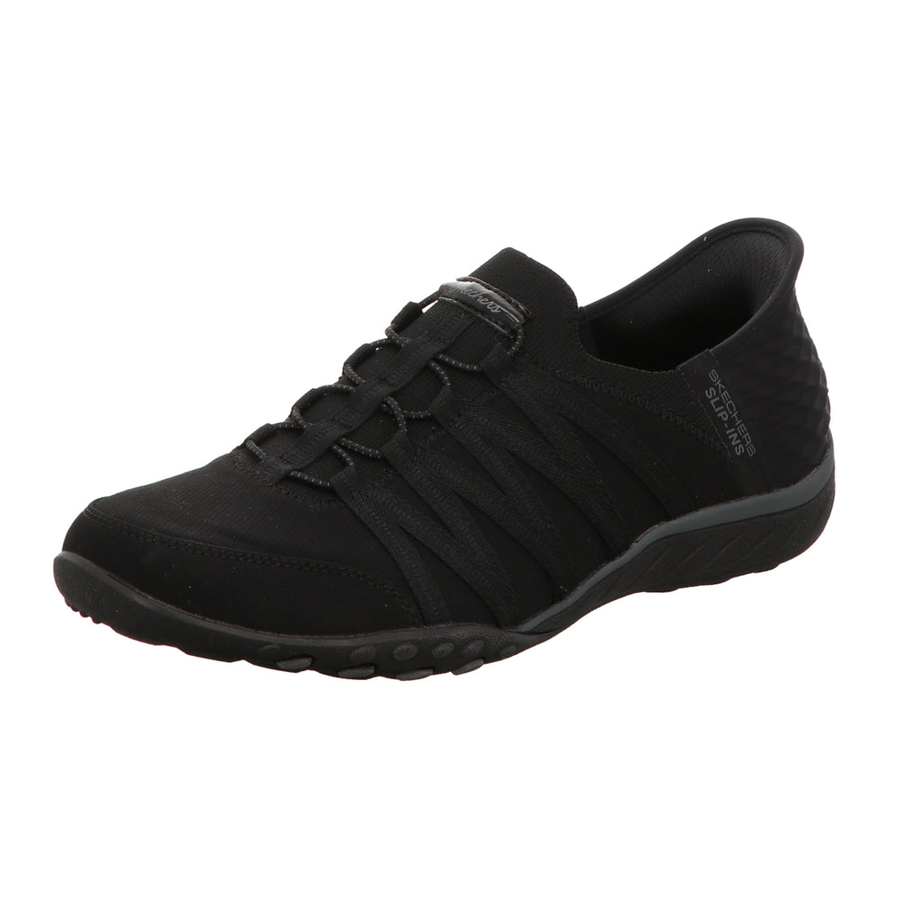 Skechers Damen Slipper Slip Ins Breathe Easy Roll in schwarz