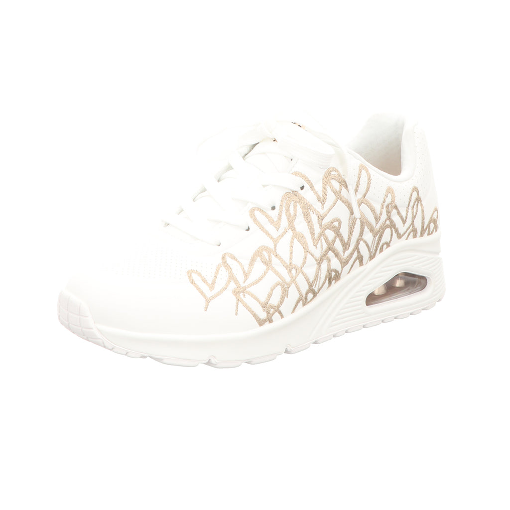 Skechers Damen Schnürschuh Uno-Goldcrown in weiss