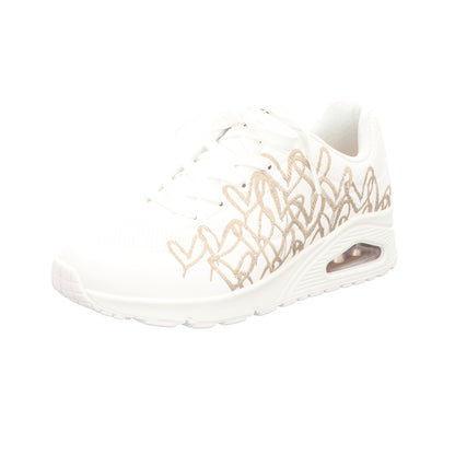 Skechers Damen Schnürschuh Uno-Goldcrown in weiss