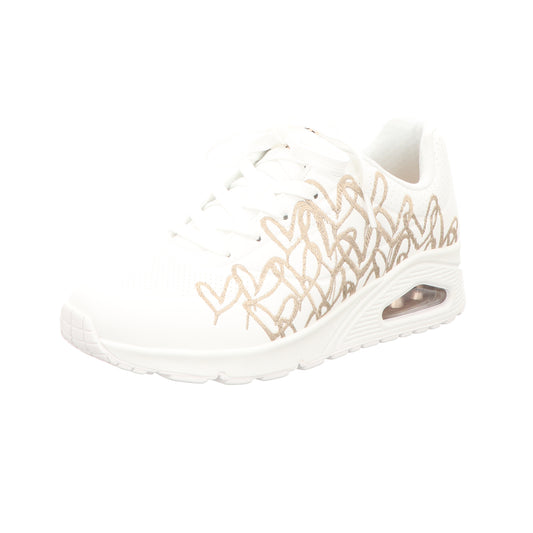 Skechers Damen Schnürschuh Uno-Goldcrown in weiss