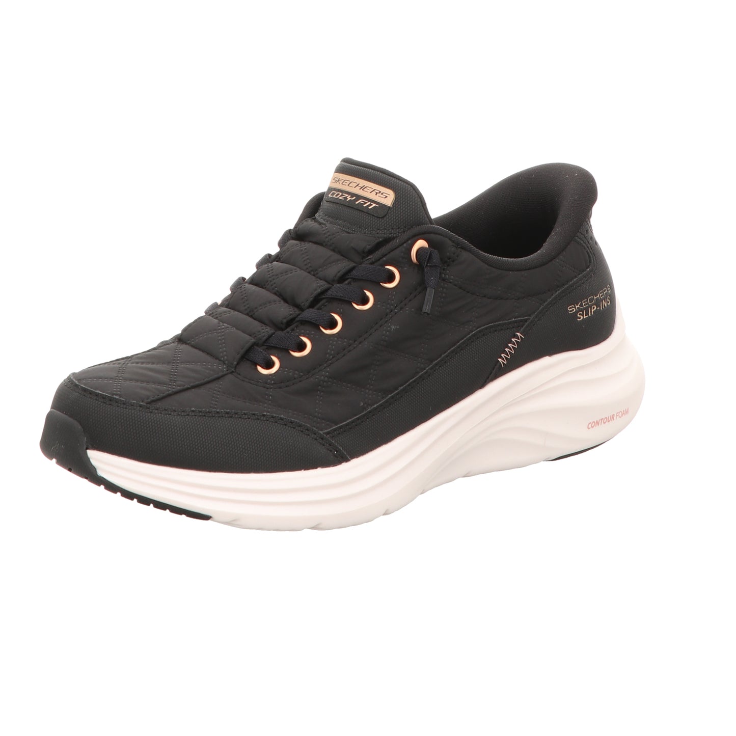 Skechers Damen Slipper Slip Ins Contour Foam in schwarz