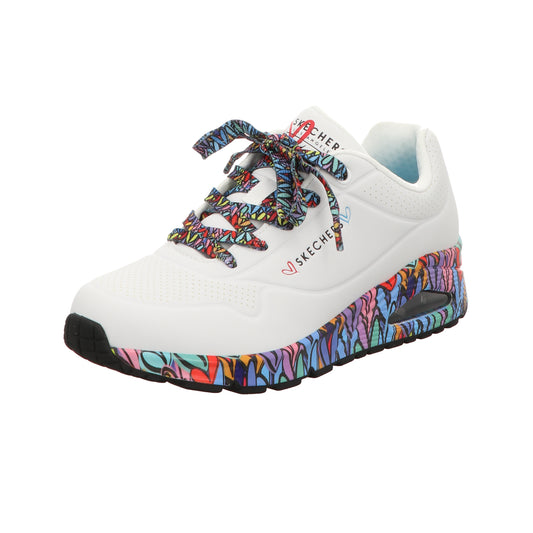Skechers Damen Schnürschuh Uno in weiss
