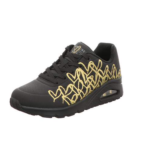 Skechers Damen Schnürschuh Uno-Golden Heart in schwarz