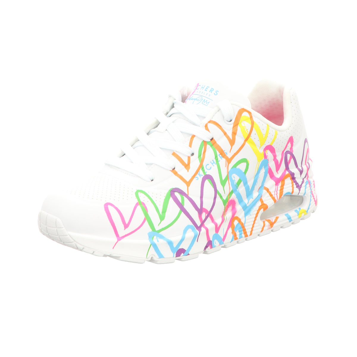 Skechers Damen Schnürschuh Uno Highlight Love Goldcroen in weiss