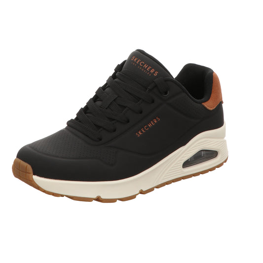 Skechers Herren Schnürschuh Uno-Suited On Air in schwarz