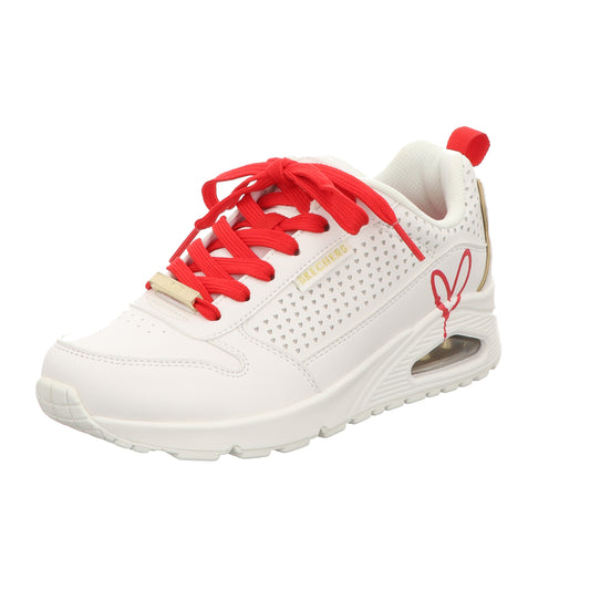 Skechers Damen Schnürschuh Uno Goldcrown in weiss
