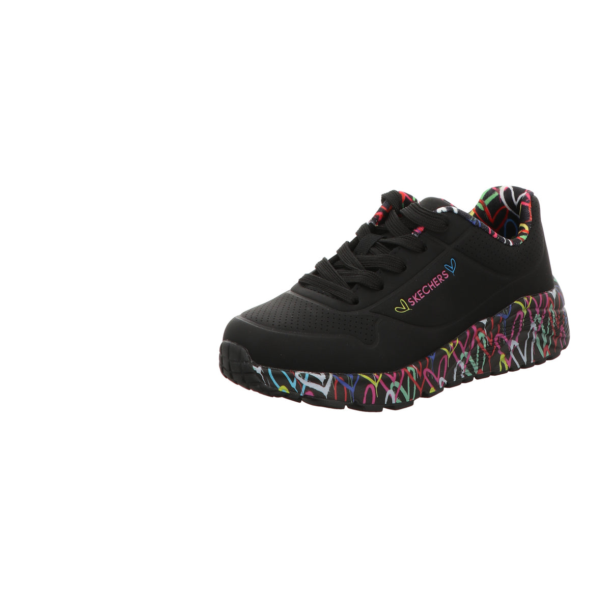 Skechers Damen Slipper X J Goldcrown Uno Lite Love in schwarz