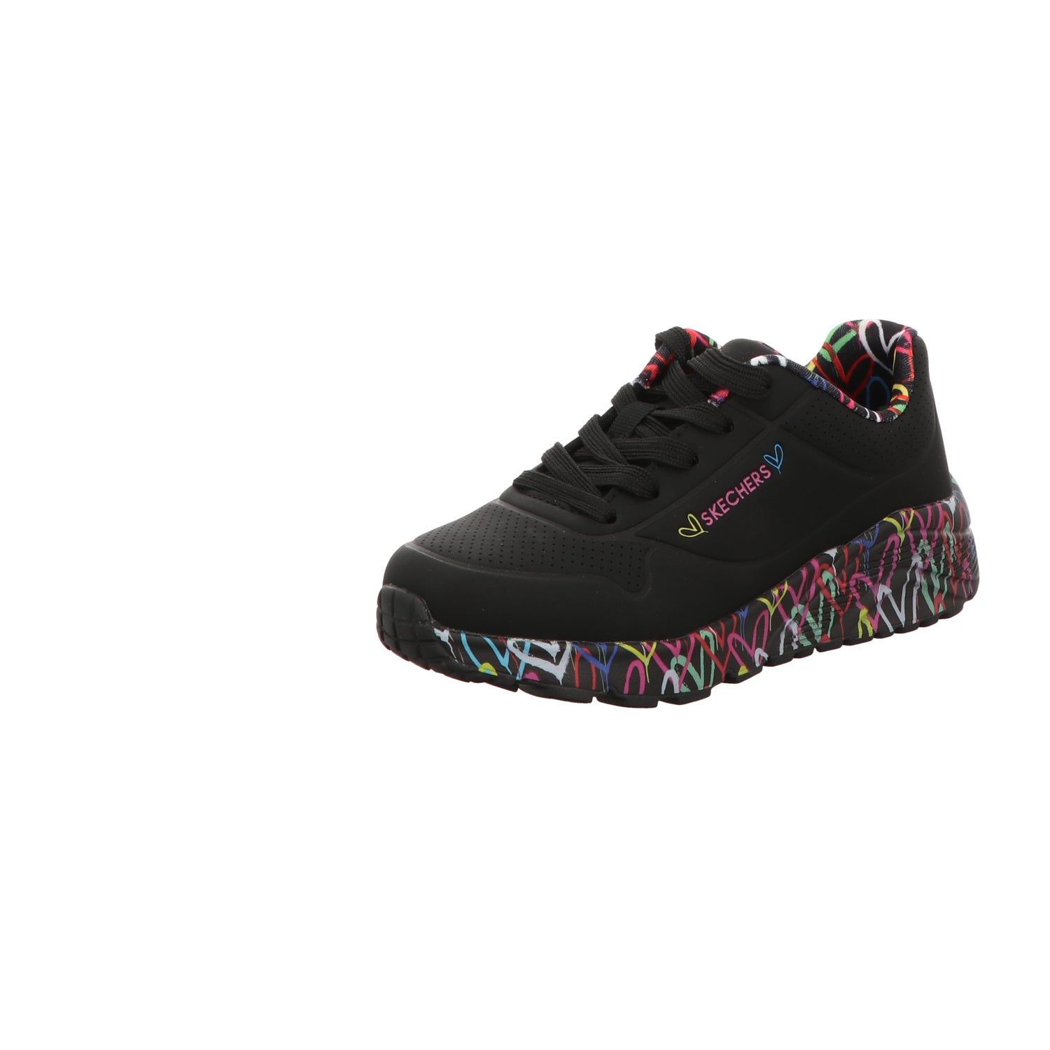Skechers Damen Slipper X J Goldcrown Uno Lite Love in schwarz