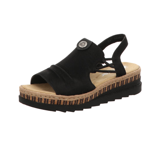Rieker Damen Sandalette  in schwarz