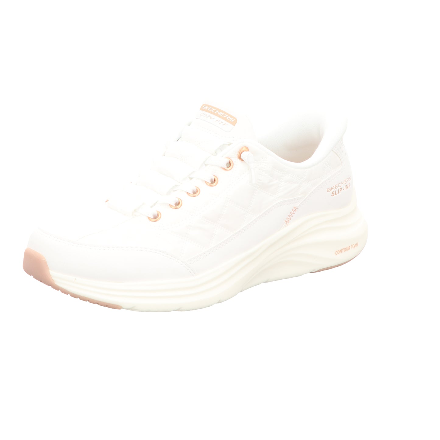 Skechers Damen Slipper Slip-Ins-Contour Foam-Golden H in weiss