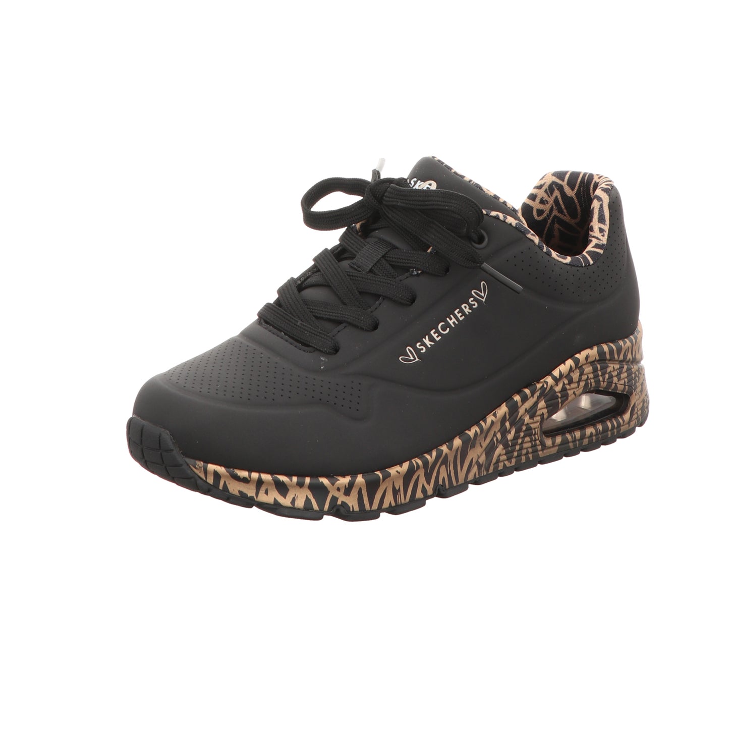 Skechers Damen Schnürschuh Uno-Goldcrown in schwarz