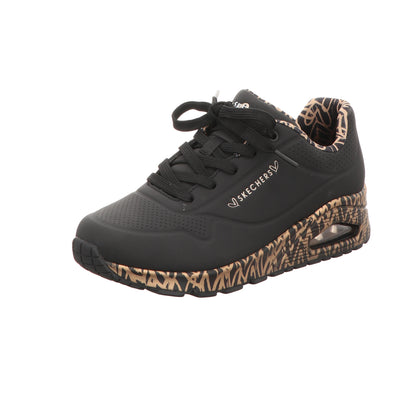 Skechers Damen Schnürschuh Uno-Goldcrown in schwarz