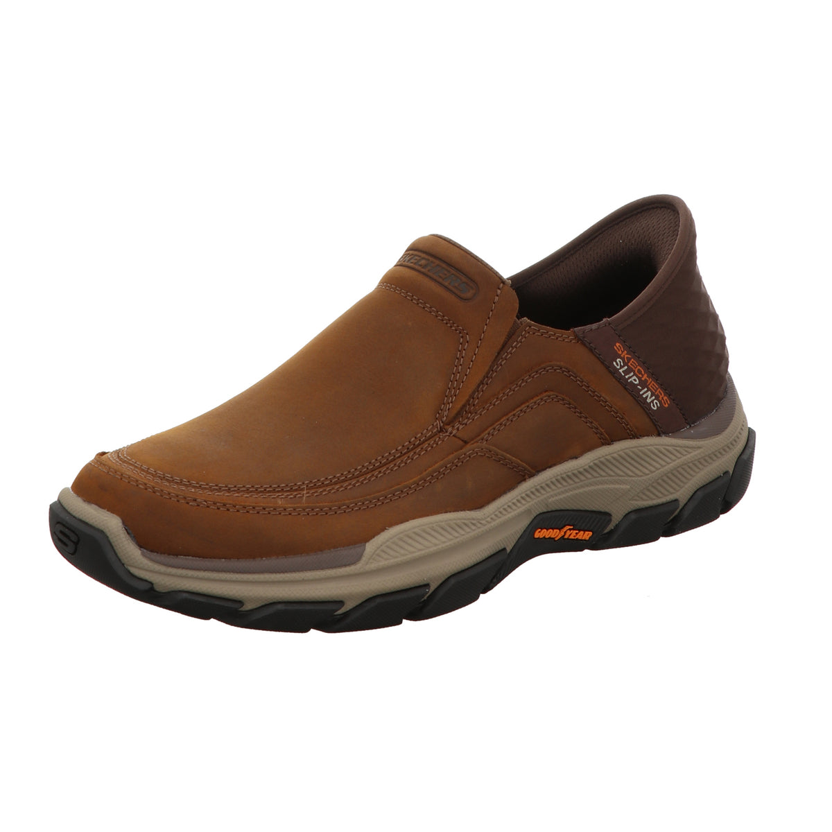 Skechers Herren Slipper Slip-In Respected Elgin in braun