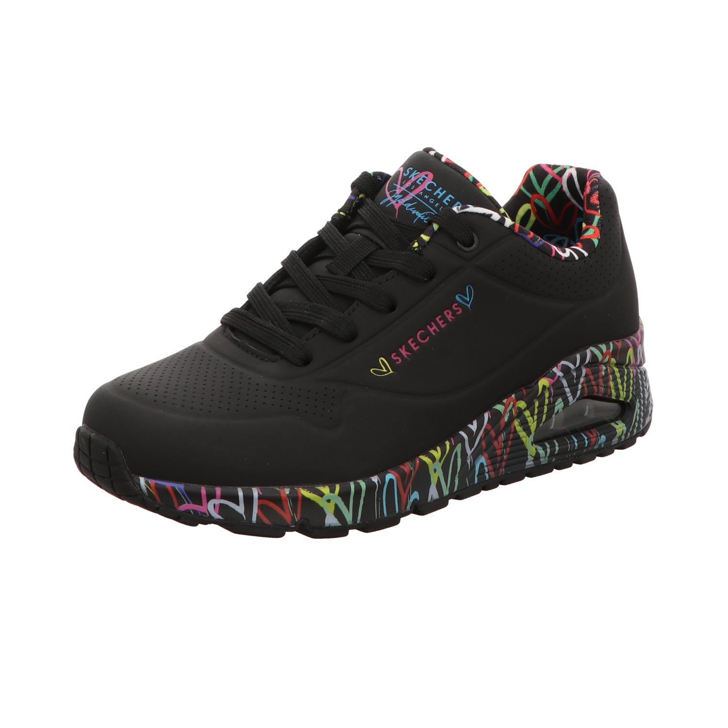 Skechers Damen Schnürschuh Uno-Goldcrown in schwarz