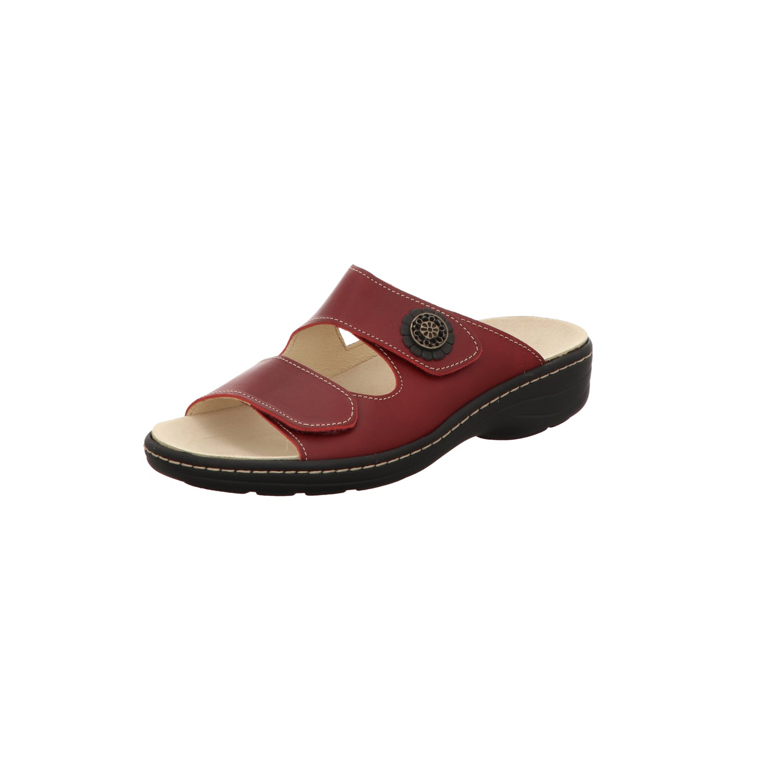 Longo Damen Pantolette bequem  in rot