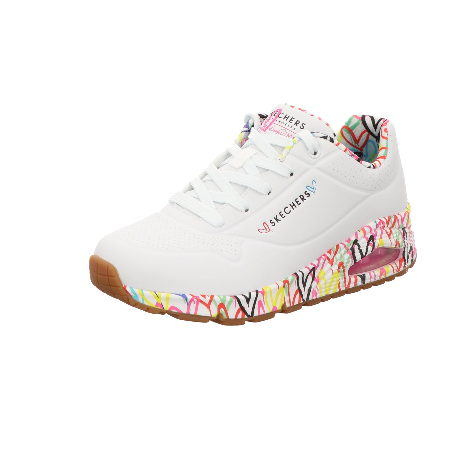 Skechers Damen Schnürschuh Uno Goldcrown in weiss