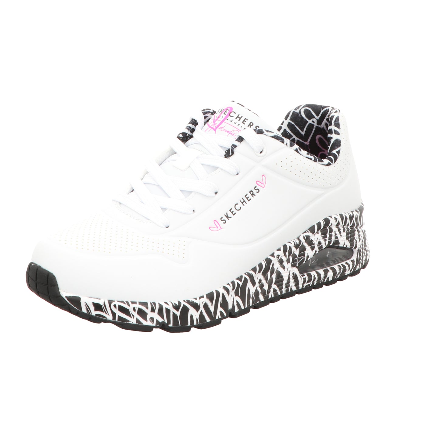Skechers Damen Schnürschuh Uno Loving Love in weiss