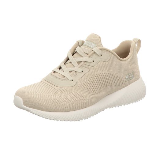 Skechers Damen Schnürschuh Bobs Sport Squad Tough Talk in beige