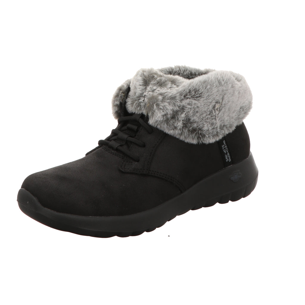 Skechers Damen Schnürstiefel Slip Ins On The Go Joy Cozy in schwarz
