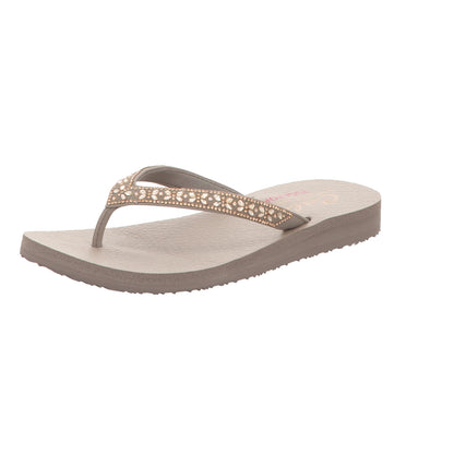 Skechers Damen Pantolette Meditation-Butterfly Garden in grau