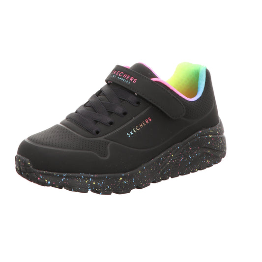 Skechers Damen Slipper Uno Lite - Rainbow Specks in schwarz