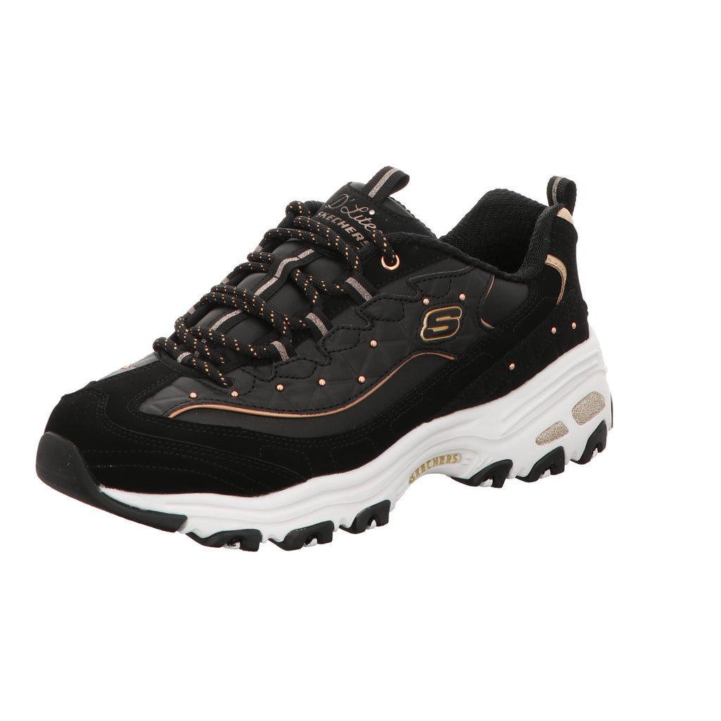 Skechers Damen Schnürschuh D'lites in schwarz
