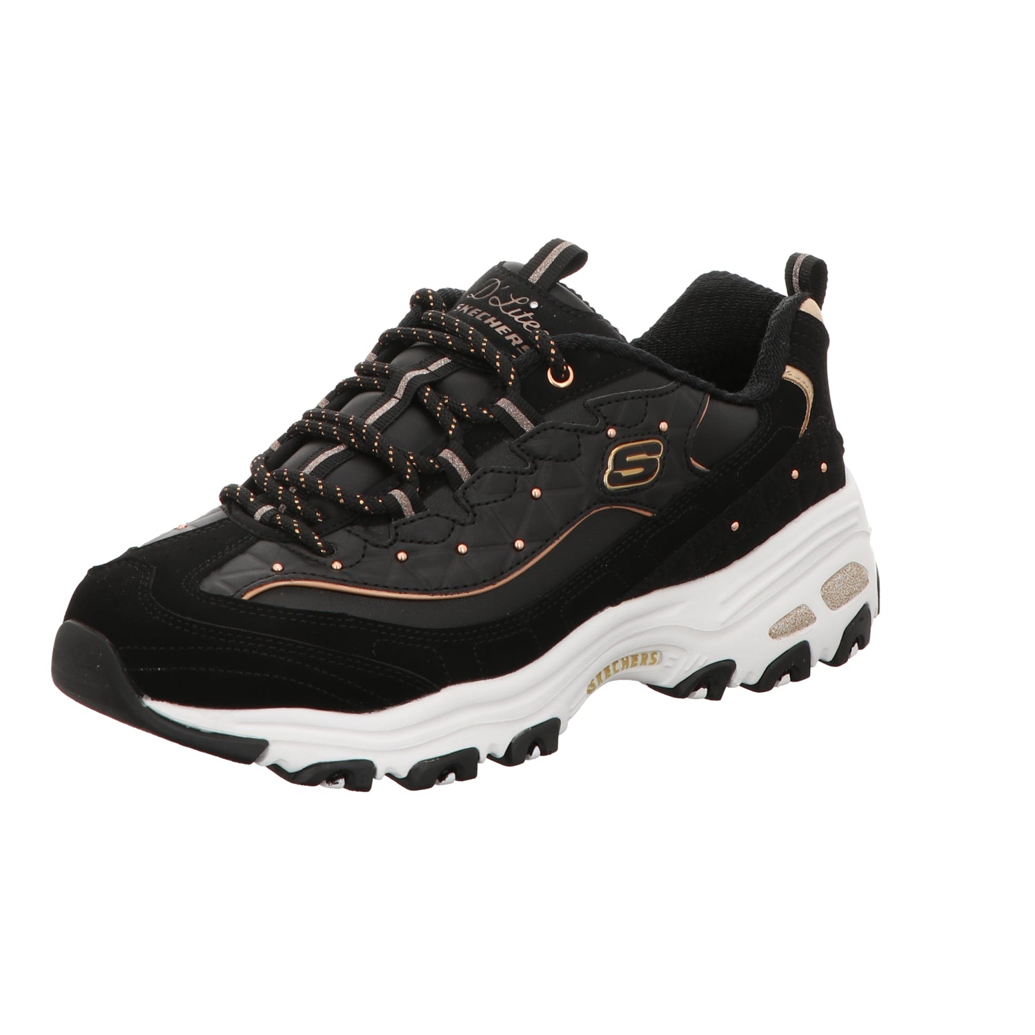 Skechers Damen Schnürschuh D'lites in schwarz