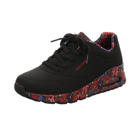 Skechers Damen Schnürschuh Uno Magestic Garden in schwarz
