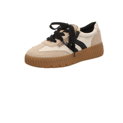 Tamaris Damen Schnürschuh M8372945 in beige/black