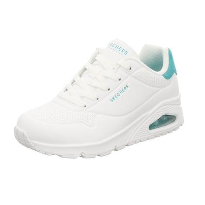 Skechers Damen Schnürschuh Uno-Pop Back in weiss